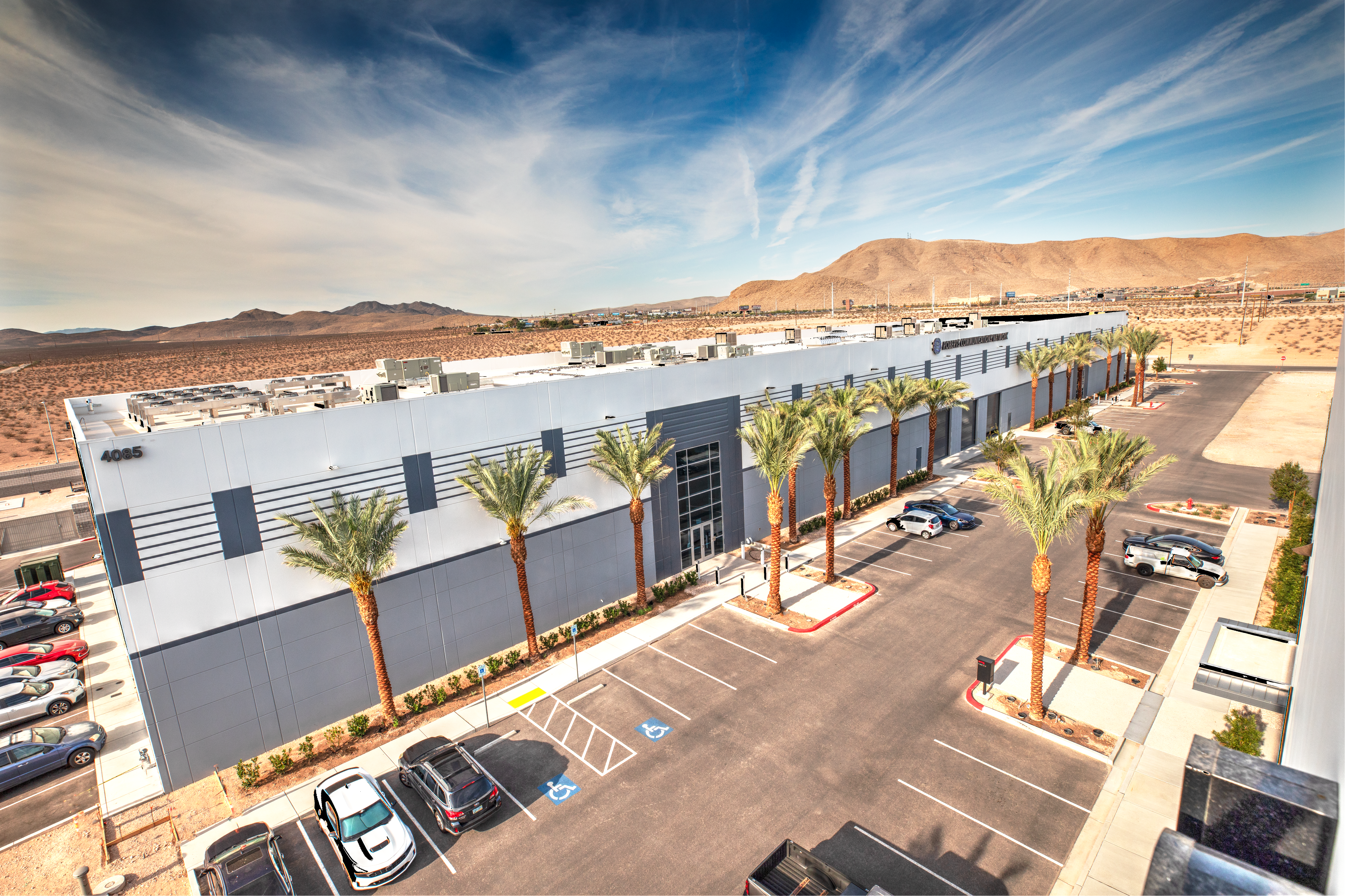 Roberts Communication NetworkLocated south of the M Resort Spa Casino, the Roberts Communications Network Campus consists of approximately 145,000 square feet of office, data center, network operations center, satellite communications and warehouse.